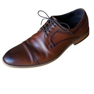 Stacy Adams, Cognac Brown leather Cap Toe Lace Up Oxfords. Size 10